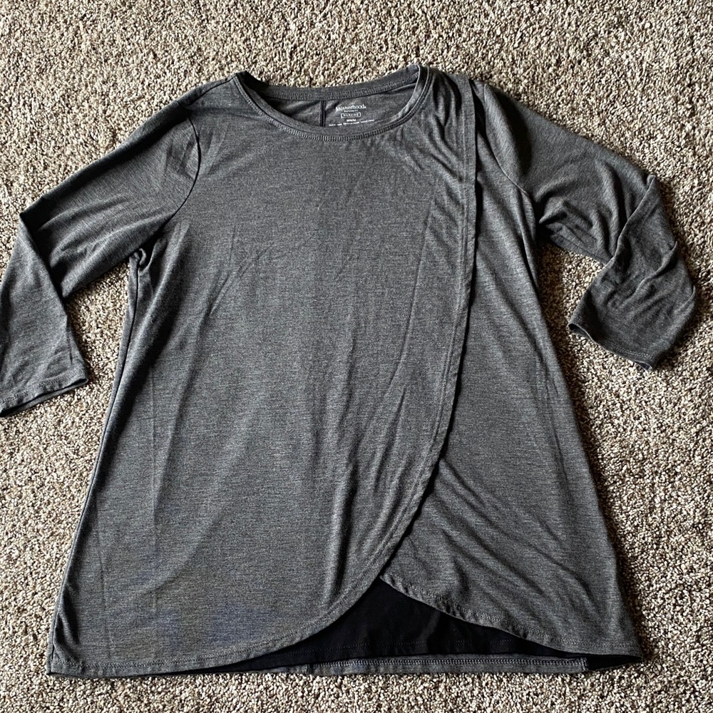 Motherhood Nursing Dark Gray Long Sleeve Top G - Picture 2 of 2